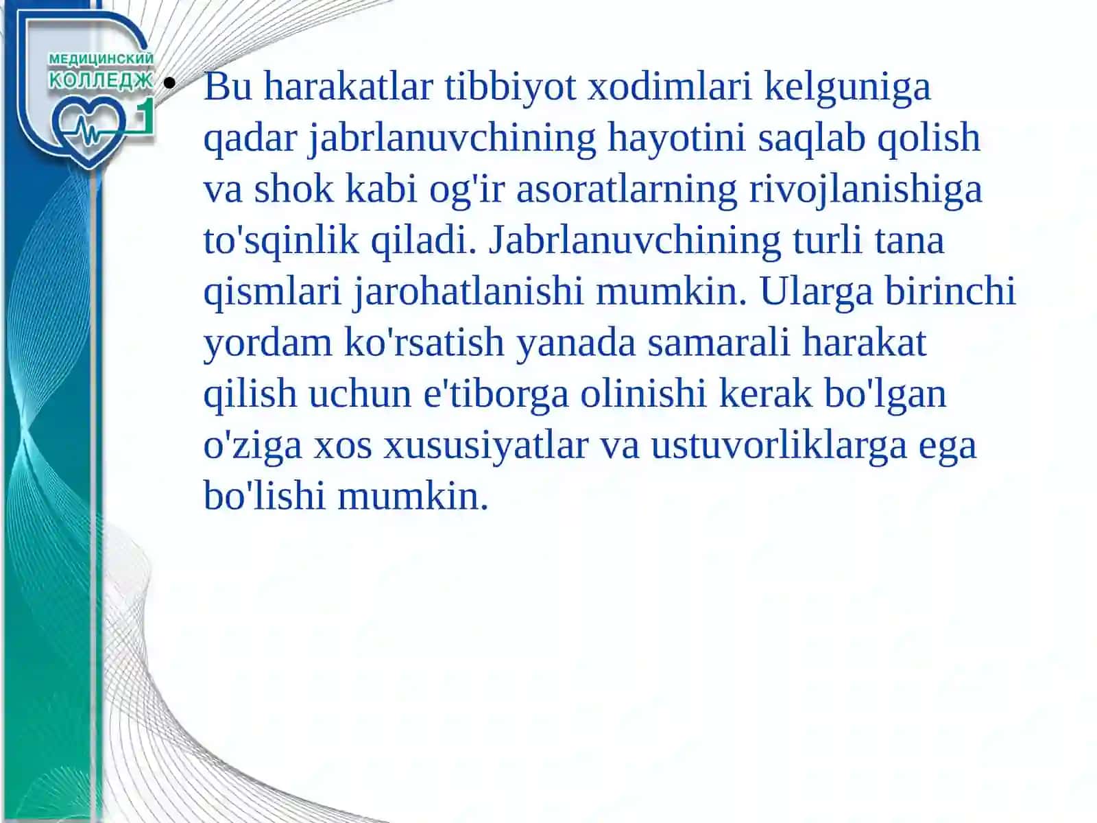 Jarohatlar va qon ketishida birinchi yordam 4