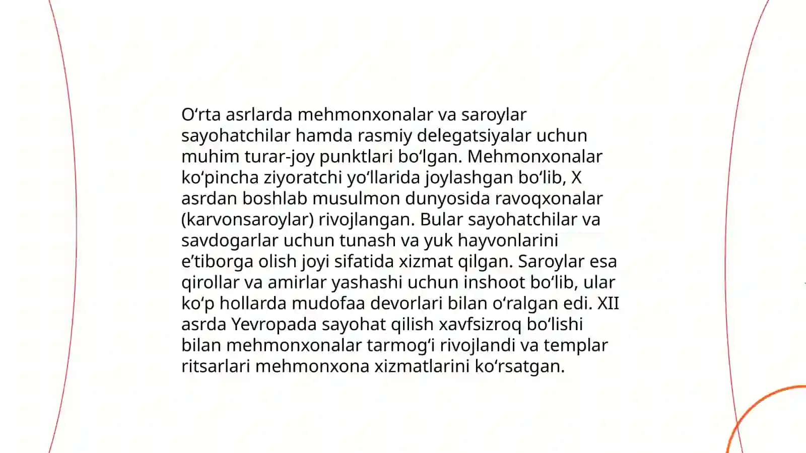 Mehmonxonalar va restoranning rivojlanish tarixi 4