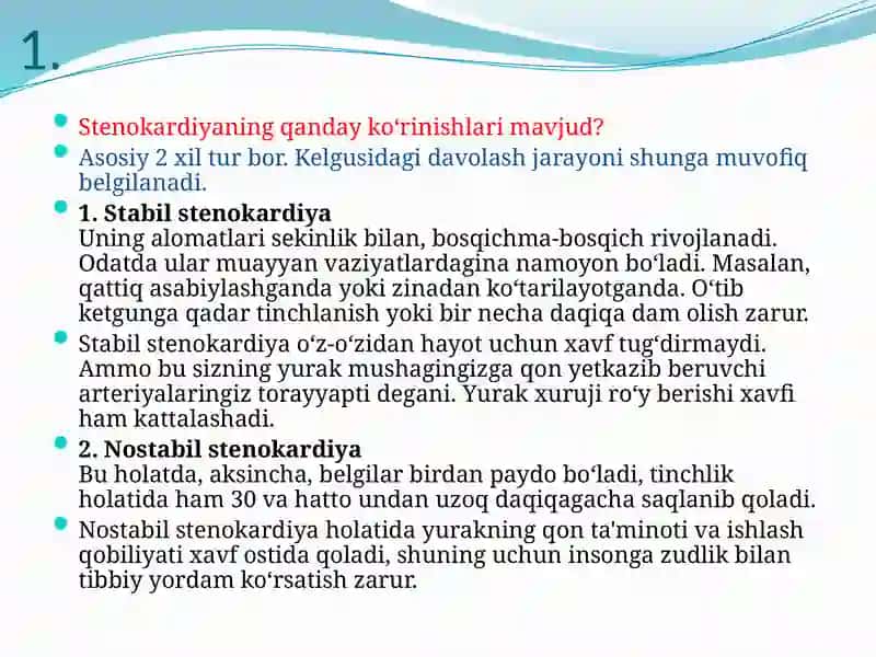 Stenokordiya vaMiokard infarkti 4