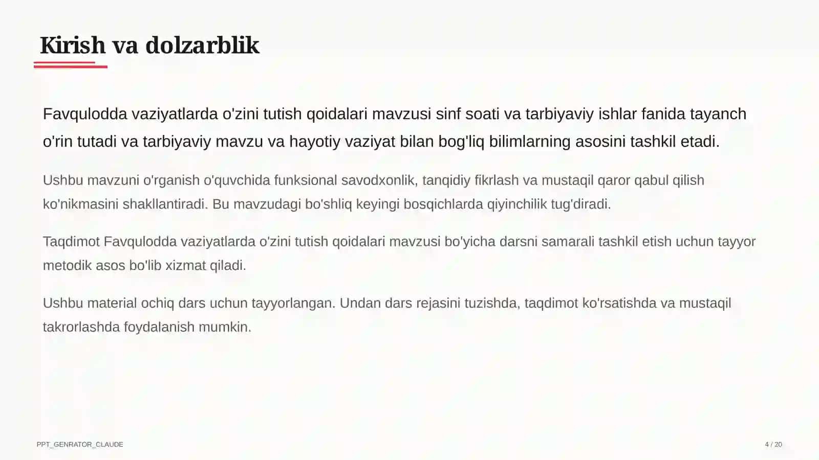 Favqulodda vaziyatlarda o'zini tutish qoidalari 4