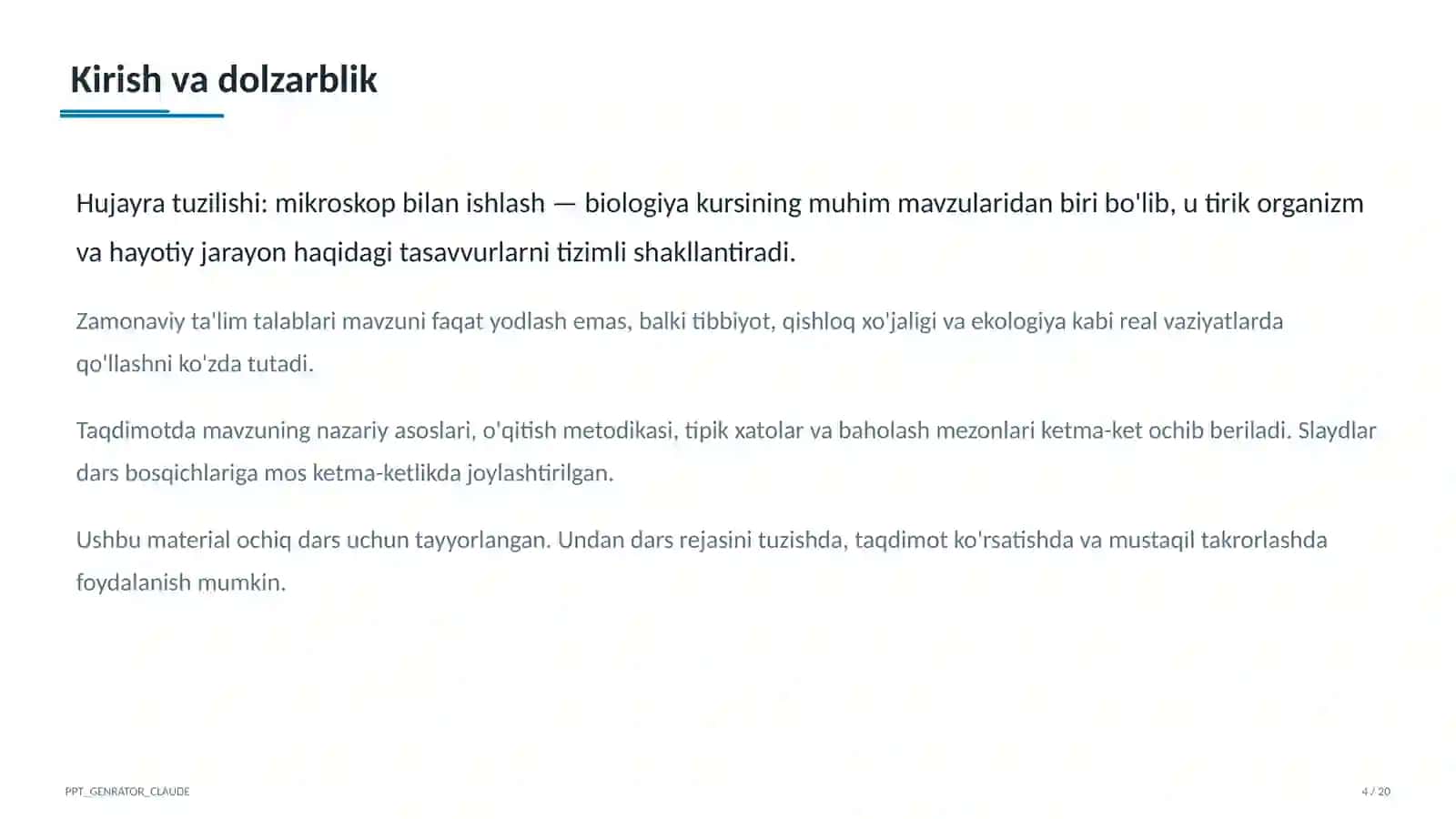 Hujayra tuzilishi: mikroskop bilan ishlash (5-sinf) 4