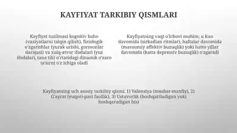 Kayfiyatning umumiy tavsifi va unimg tuzilishi 4