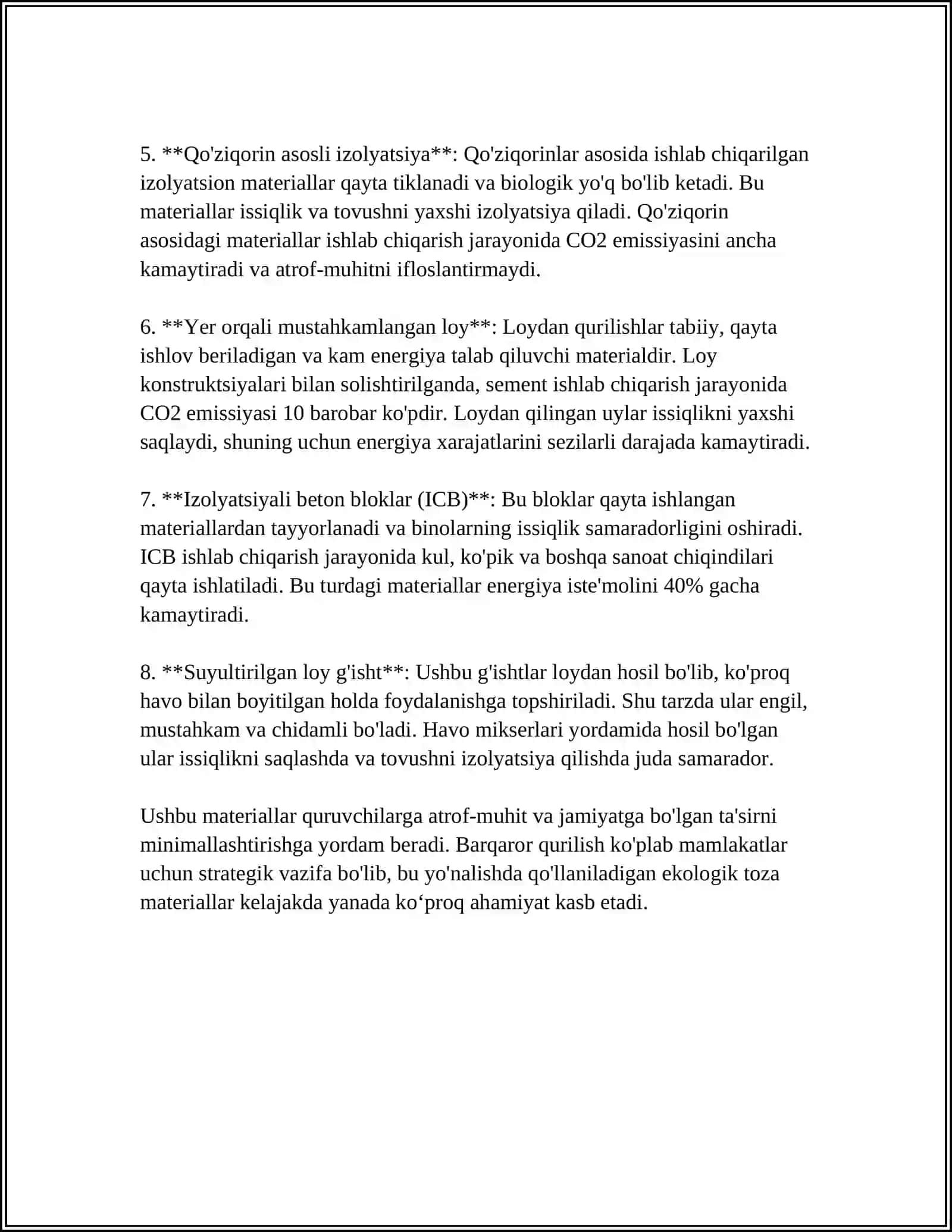 QURILISHDA YANGI MATERIALLARDAN TAYYORLANISH 4