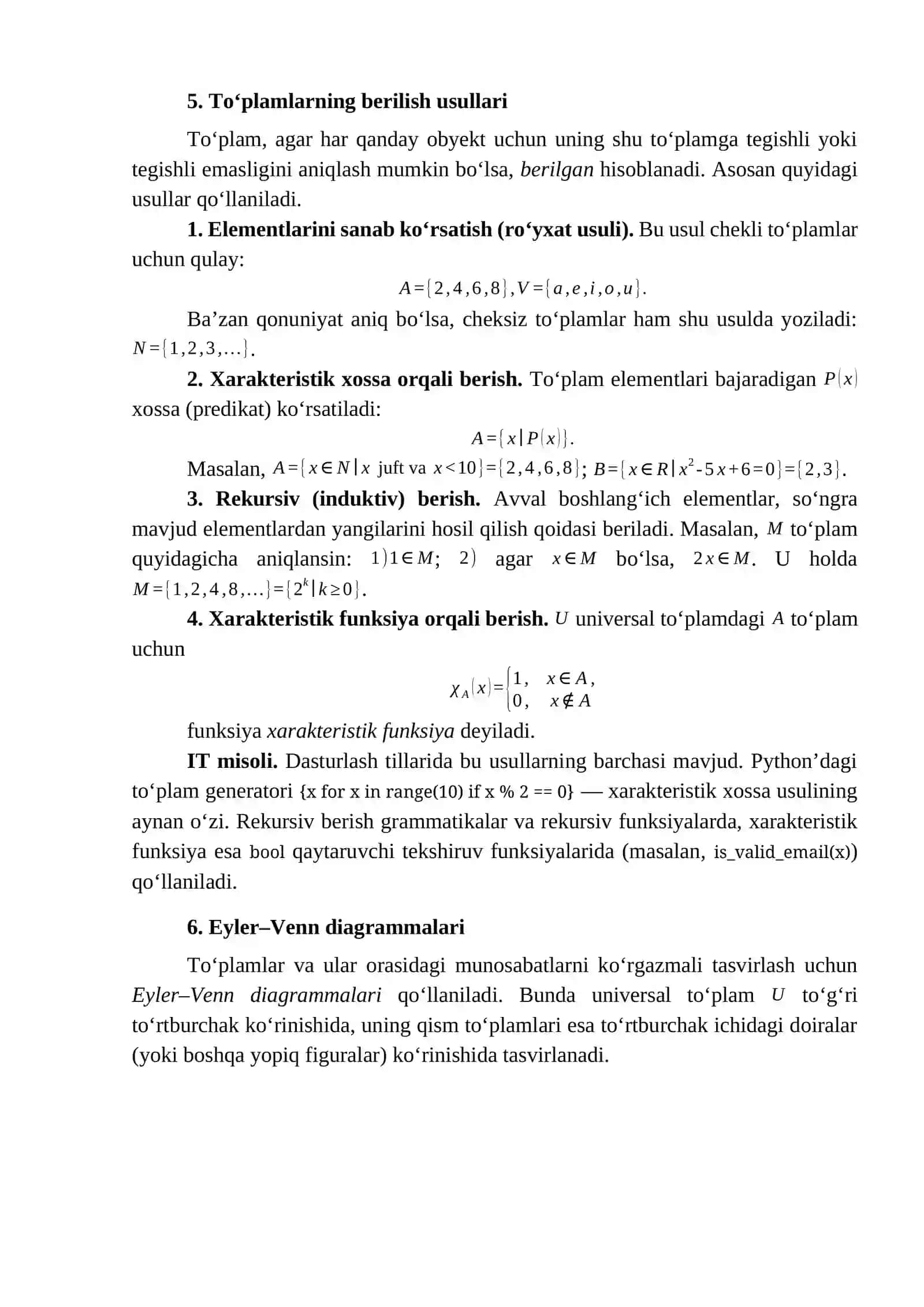 Diskret matematika va diskret tuzilmalar 4