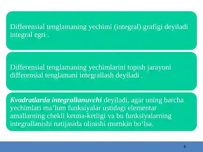 Oddiy differensial Tenglama(ODE) 4