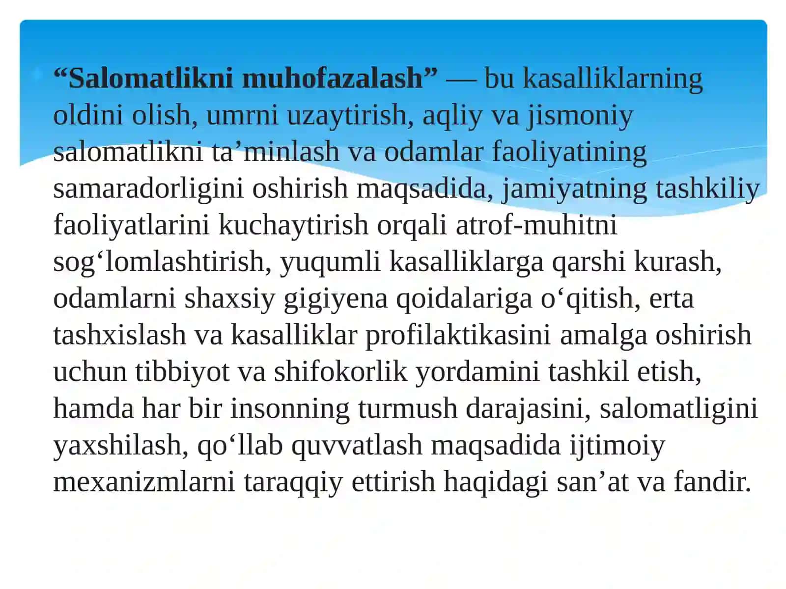 O`zbekiston respublikasida Sog`liqni saqlash tizimi faoliyatining me`yoriy huquqiy asoslari 4