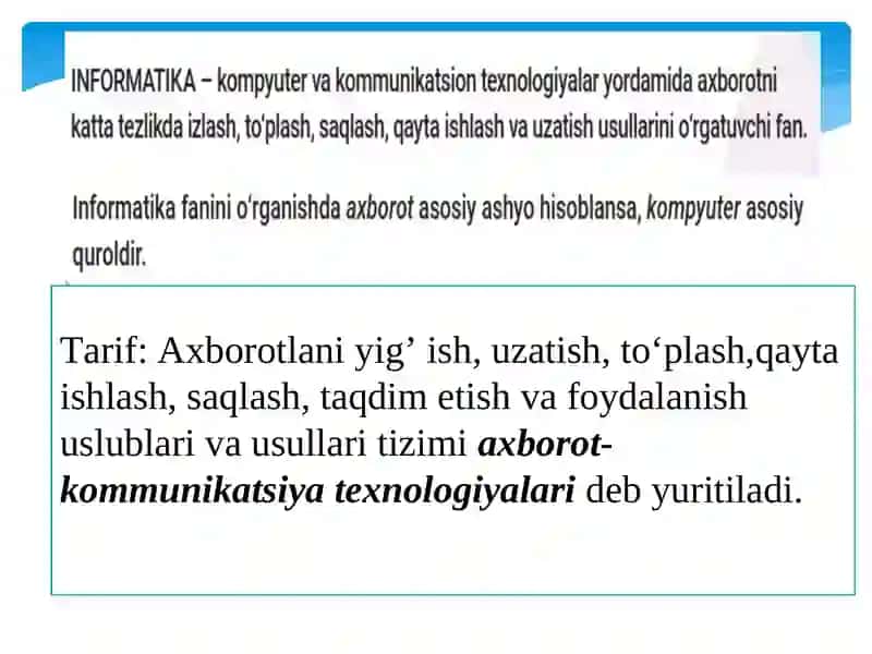 Axborot-Kommunikatsion Texnologiyalar va Tizimlar Faniga Kirish 4