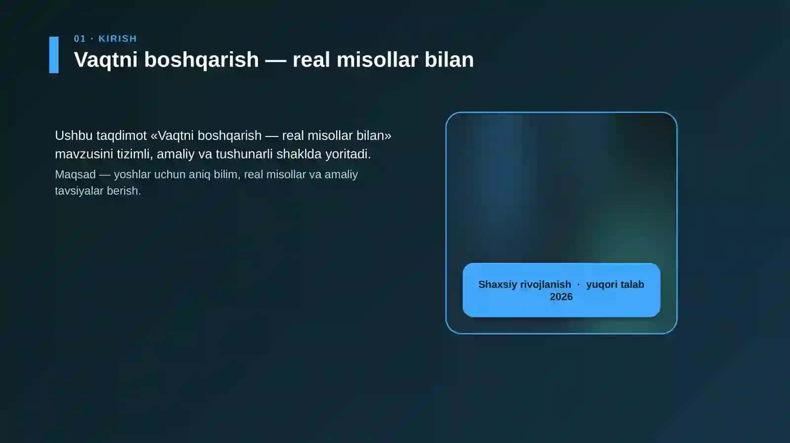 Vaqtni boshqarish — real misollar bilan 4