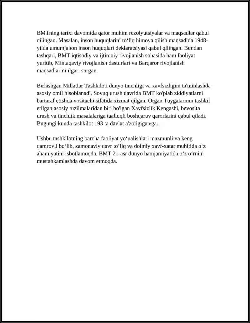 Birlashgan Millatlar Tashkioloti haqida Ma'lumot 4