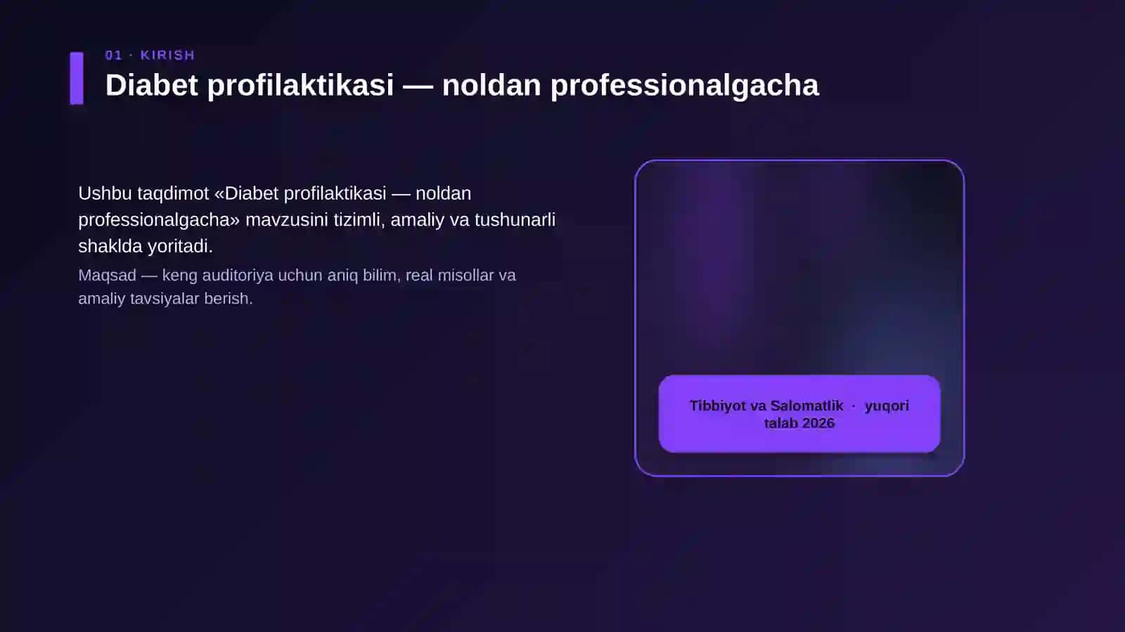 Diabet profilaktikasi — noldan professionalgacha 4