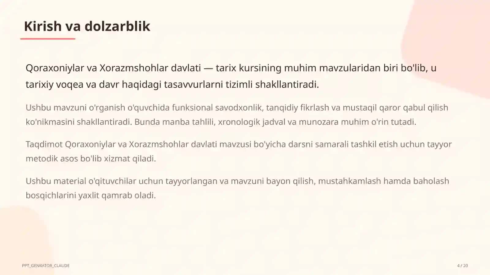 Qoraxoniylar va Xorazmshohlar davlati (7-sinf) 4