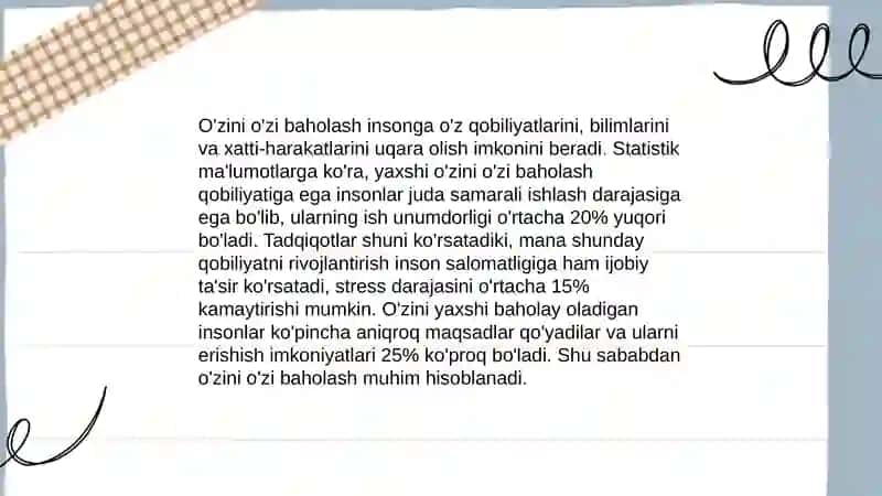 Oʻzini oʻzi anglash psixodiagnostikasi 4