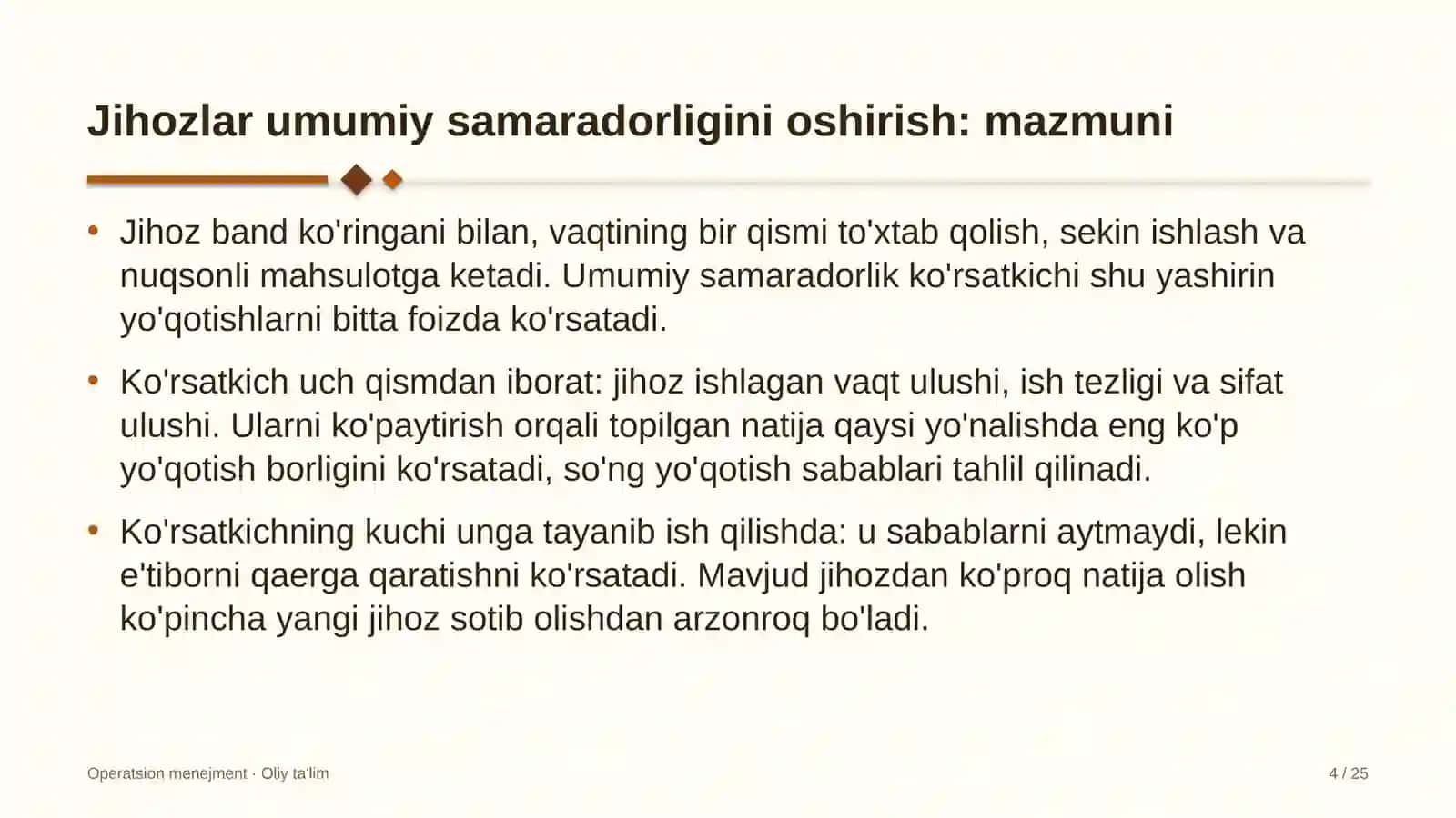 maktabgacha ta'lim tashkilotlarida jihozlarning umumiy samaradorligini oshirish 6963 4
