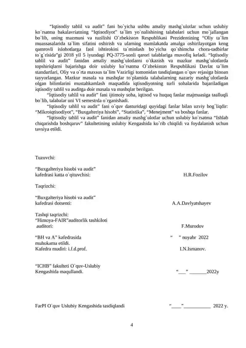 Iqtisodiy tahlil va audit 4