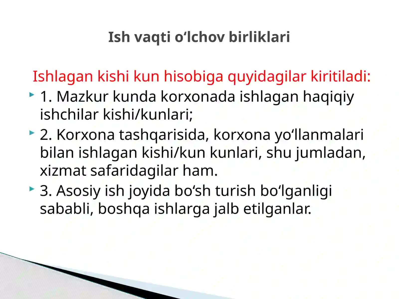 Ish vaqti statistikasi 4