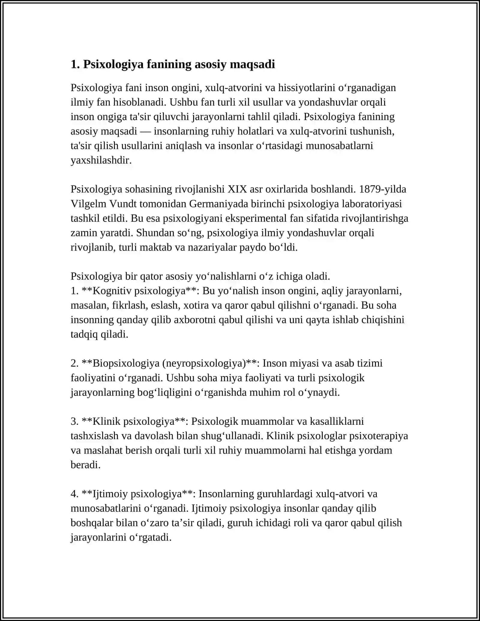 UMUMIY PSIXOLOGIYA PREDMETI VAZIFALARI VA ILMIY TADQIQOD METODLARI 4