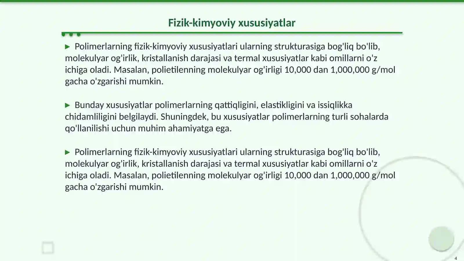 Polimeranologik òzgarishlar va ularning òziga xos xususiyatlari 4