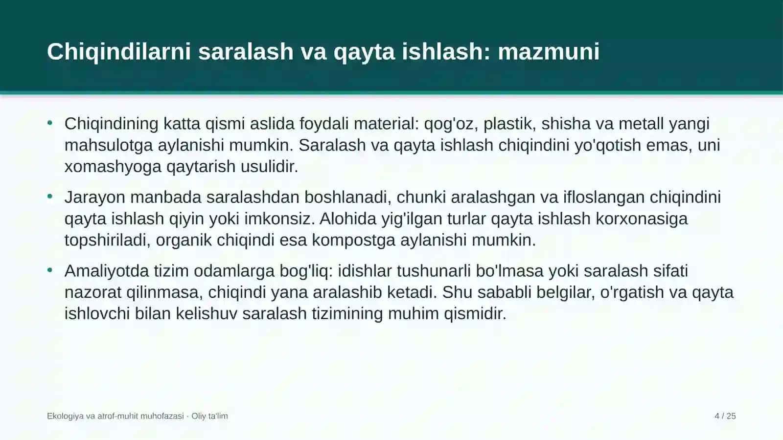 Yog'-moy sanoatida chiqindilarni saralash va qayta ishlash 4