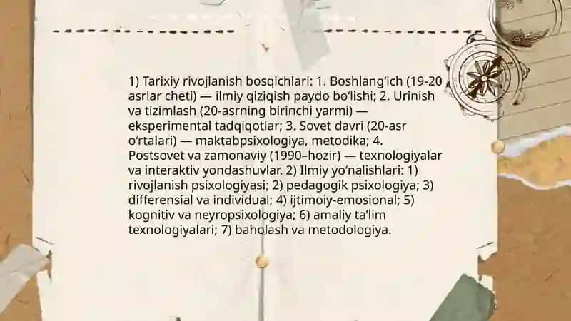 Yosh va pedagokik pisixalogiya faning vazifalari va rivojlanish bosqichalari 4