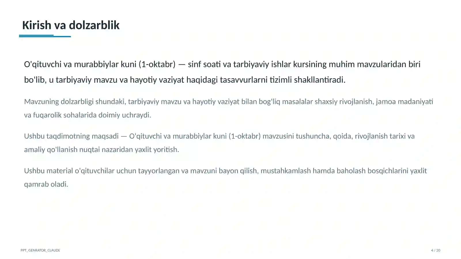 O'qituvchi va murabbiylar kuni (1-oktabr) 4