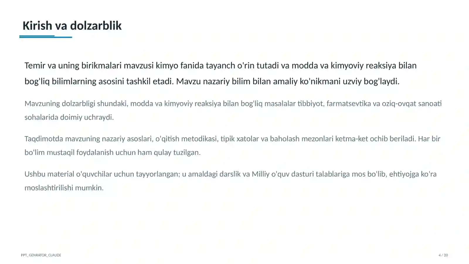 Kimyo (7–11) — o'quvchilar uchun 4