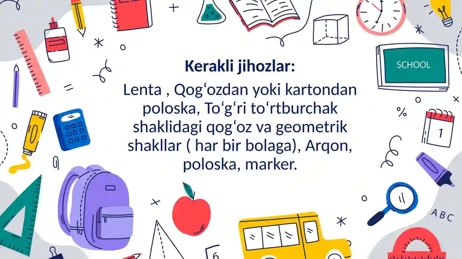 slayd SHartli o‘lchov yordamida narsalarning bo‘yini va enini o‘lchashni o‘rgatishni davom ettirish. 4