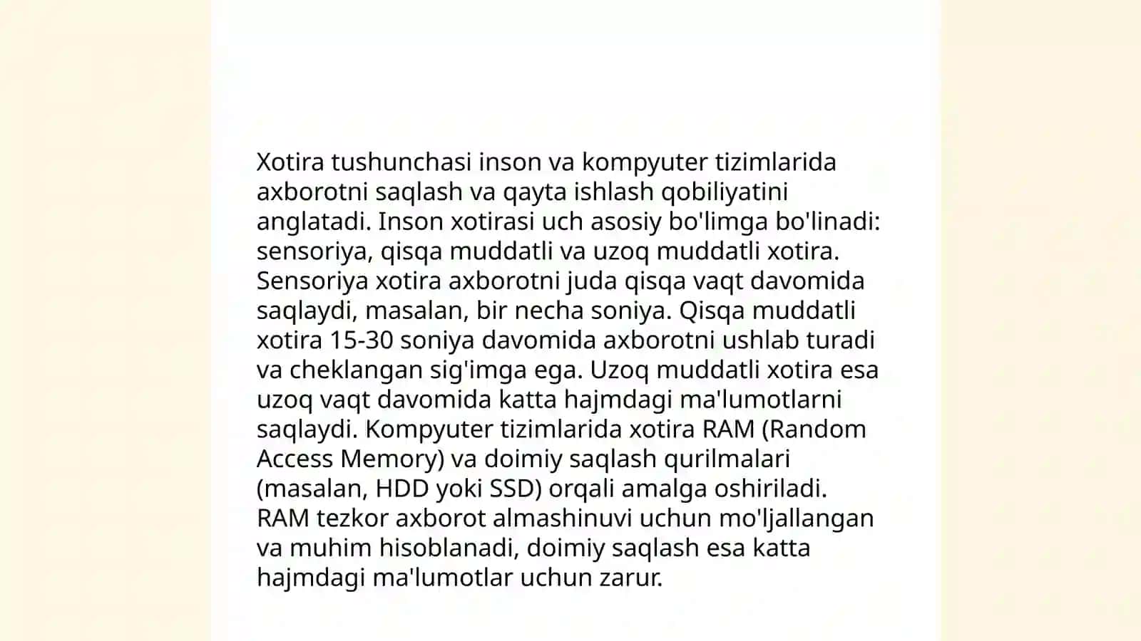 Sezgi xotira tafakkur haqida tushuncha va ularning turlari 4