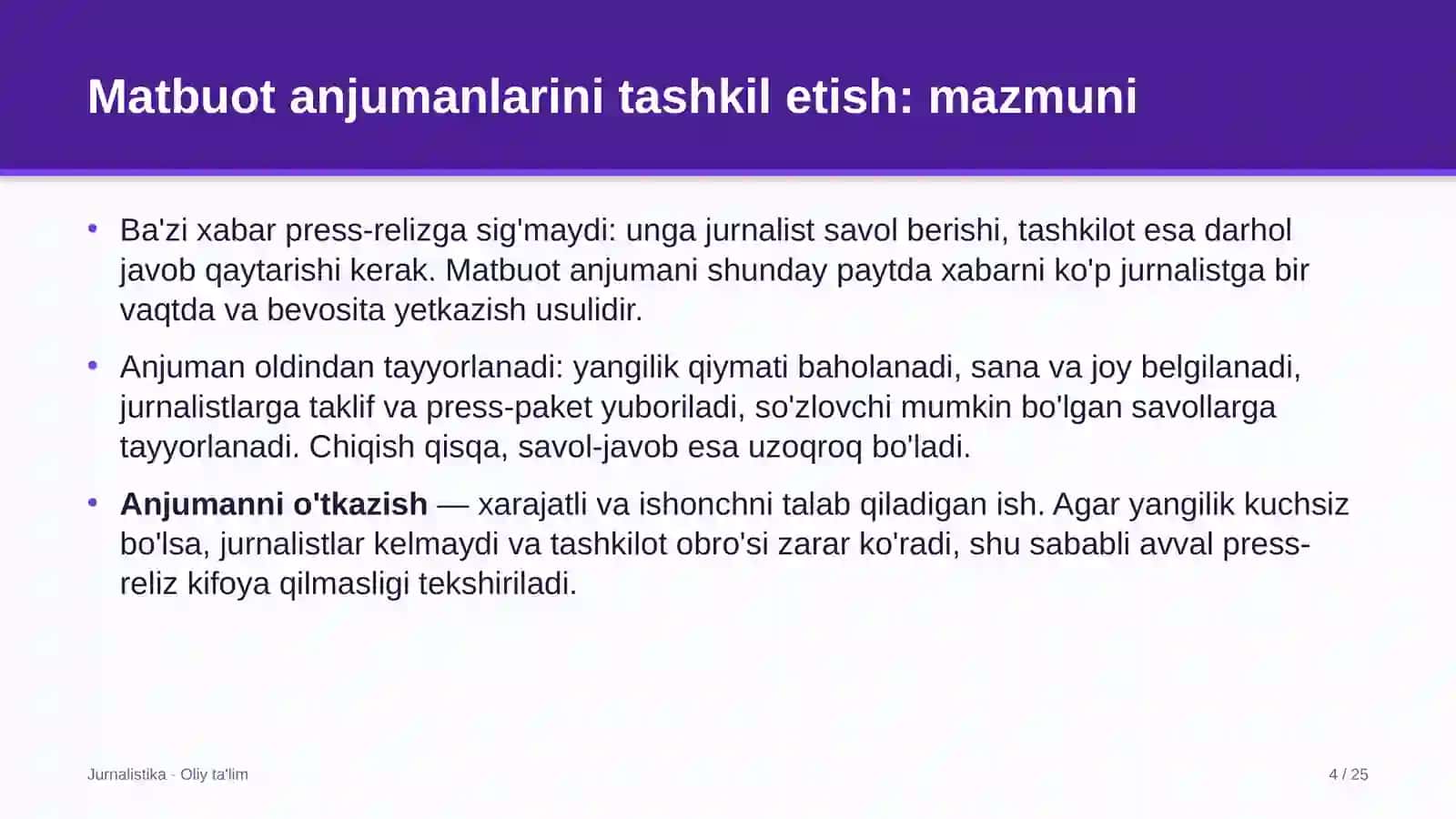 Korporativ moliyada matbuot anjumanlarini tashkil etish 4