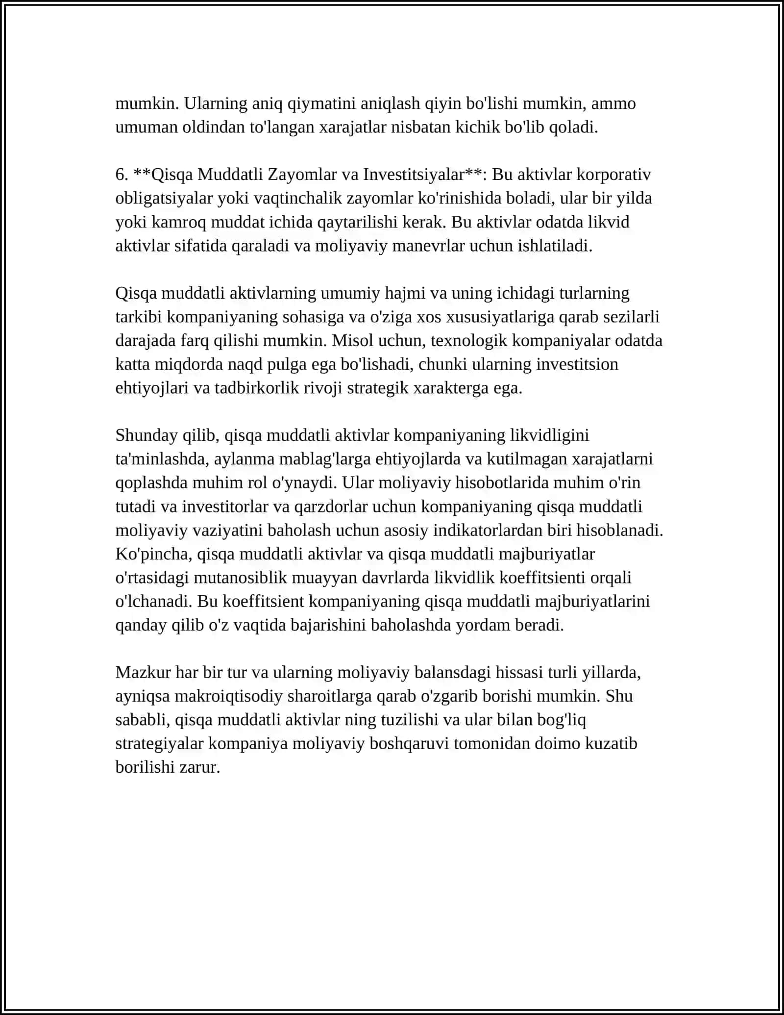 QISQA MUDDATLI AKTIVLAR 4
