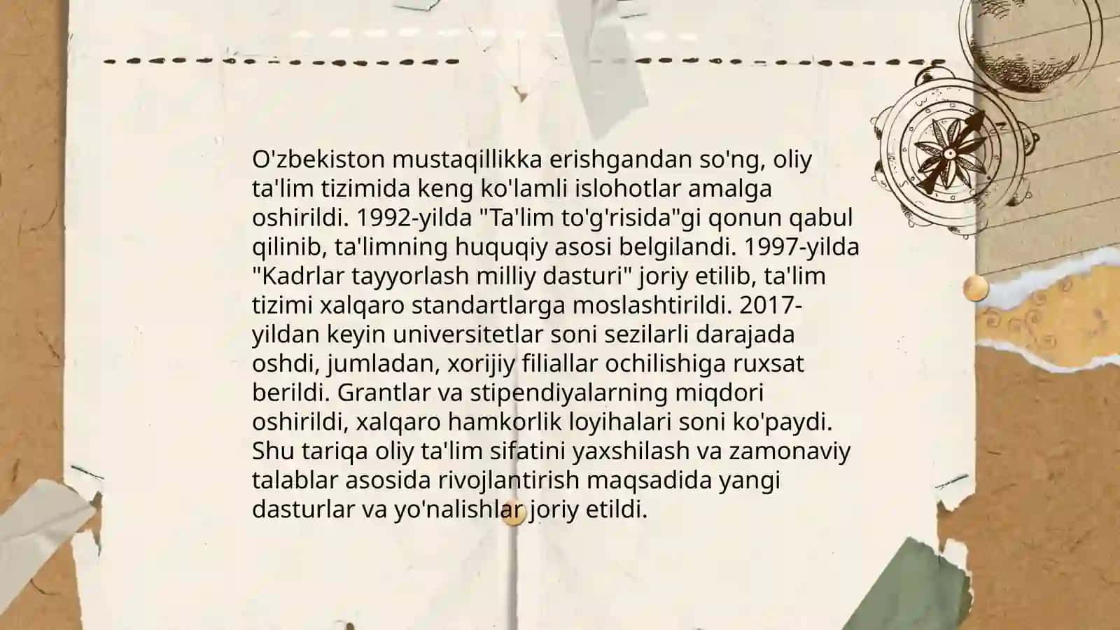 O'zbekistonda oliy ta'lim muassasalarining tashkil topishi 4