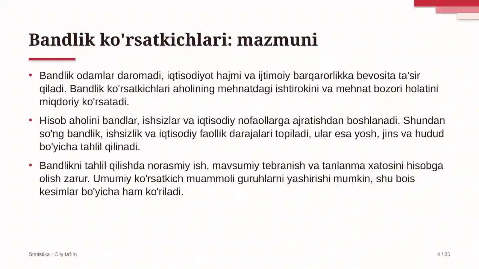 Maishiy texnika ishlab chiqarishda bandlik ko'rsatkichlari 4