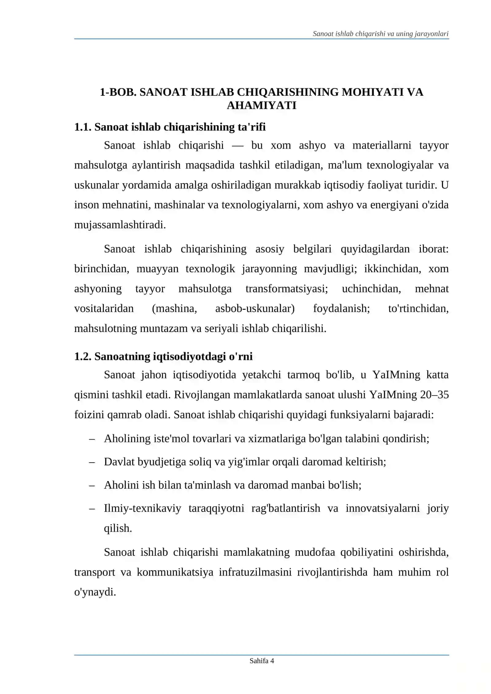 Sanoat ishlab chiqarishi va uning jarayonlari 4