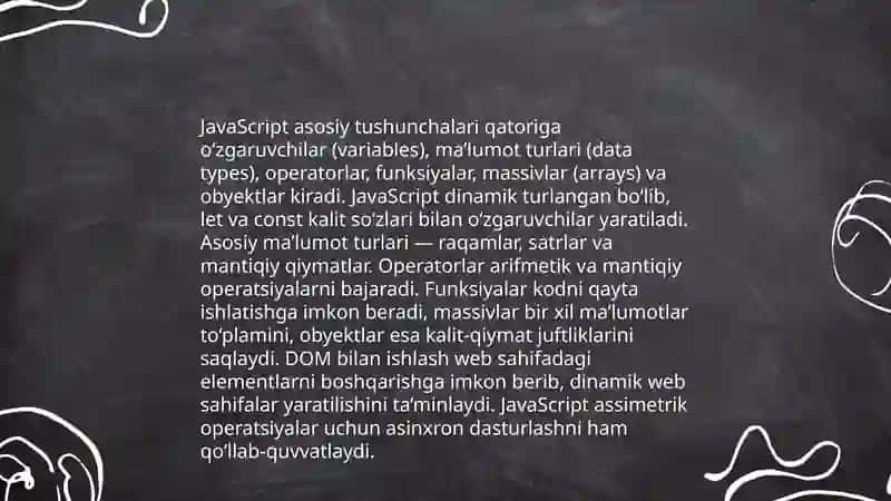 JavaScript asoslari. JavaScript nima va uning vazifalari 4
