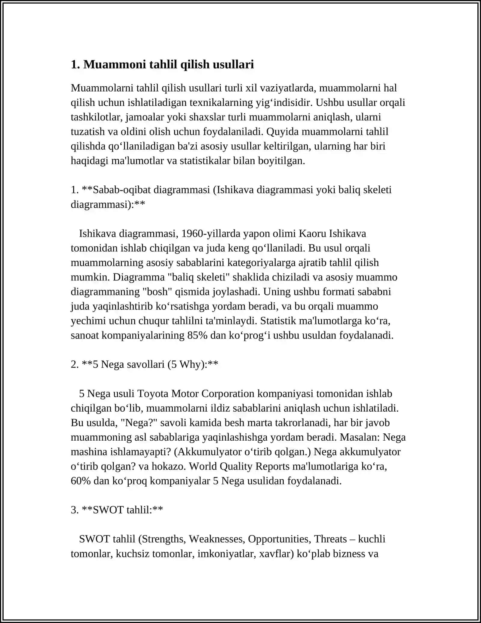 MUAMMONI TAHLIL QILISH VA UNI HAL QILISH JARAYONIDA TALABALAR TAFAKKURINI RIVOJLANTIRISH 4