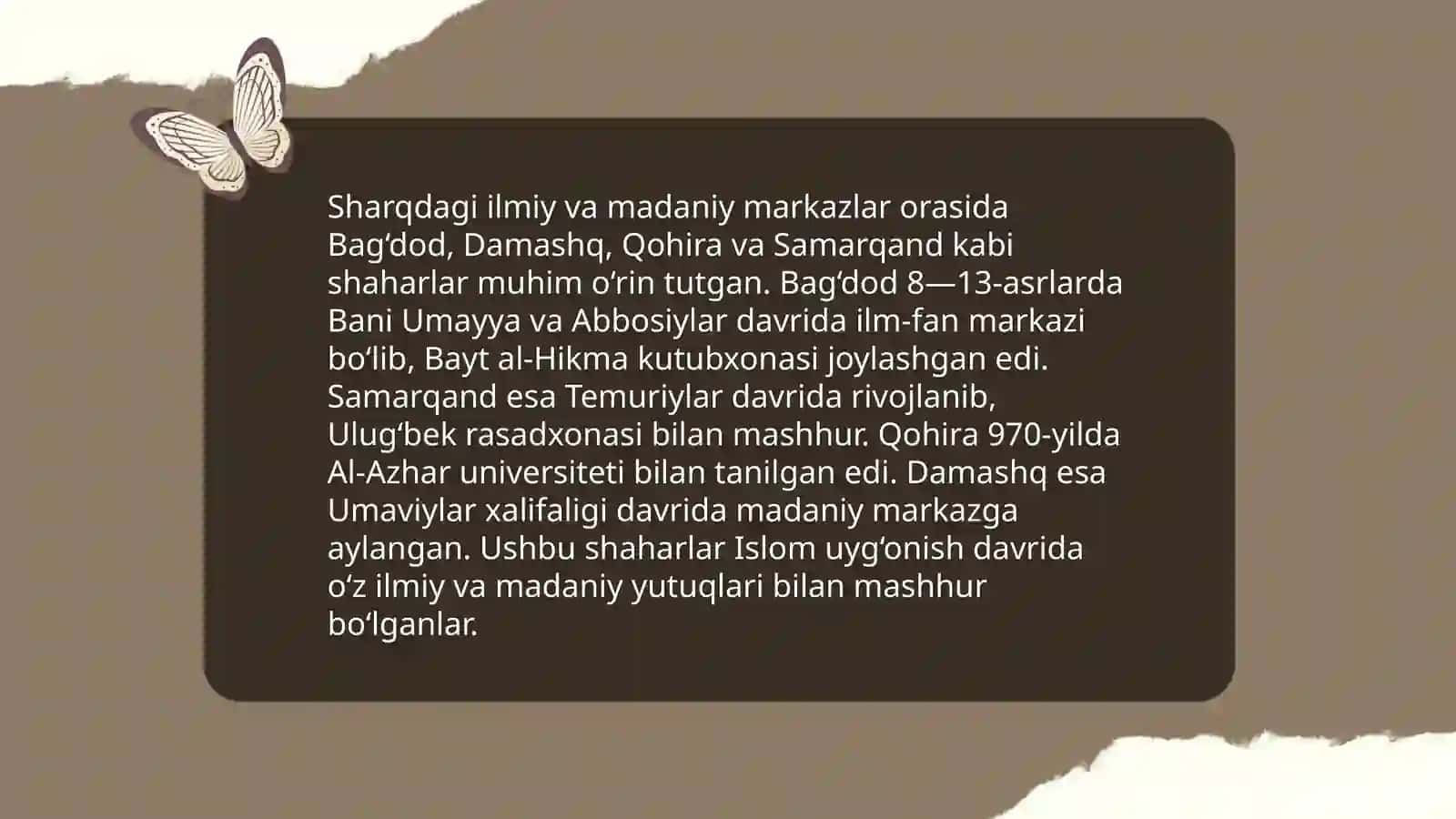 Òrta asr Sharq va Ğarbning uyģonish davrida axborot ma'lumotga bòlgan munosabat 4