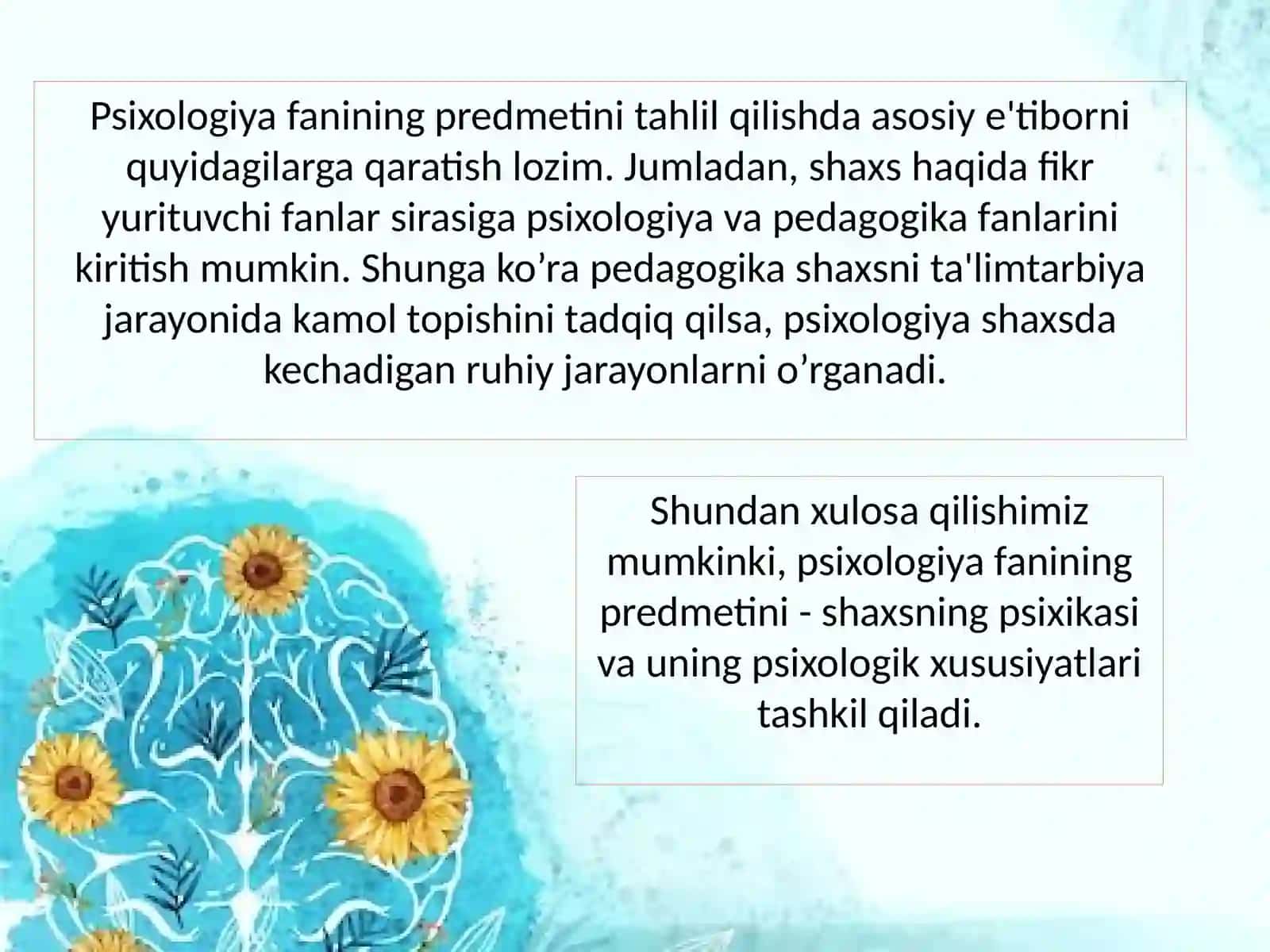 Psixologiya fanining predmeti rivojlanish tarixi sohalari va tadqiqot metodlari 4
