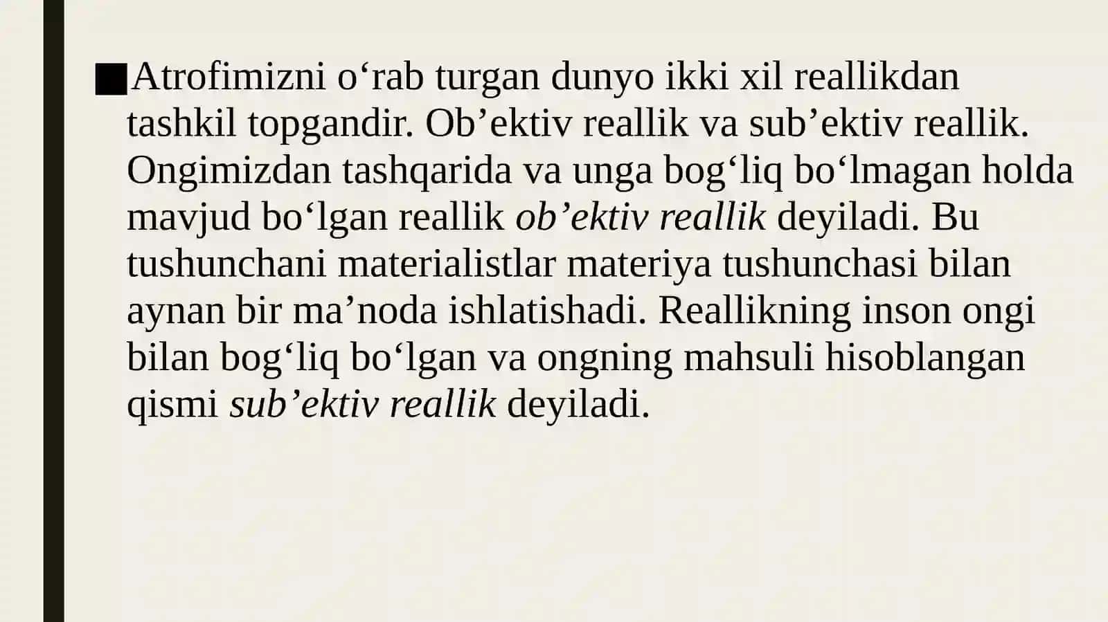 Falsafa va tabbiy ilmiy fanlarda borliqning mohiyatiga oyid konsepsiyalar 4