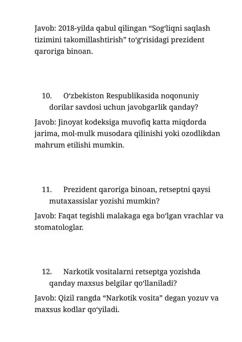 O‘zbekiston Respublikasi prezidentining retsepturaga asoslangan qonun va farmoyishlari 4