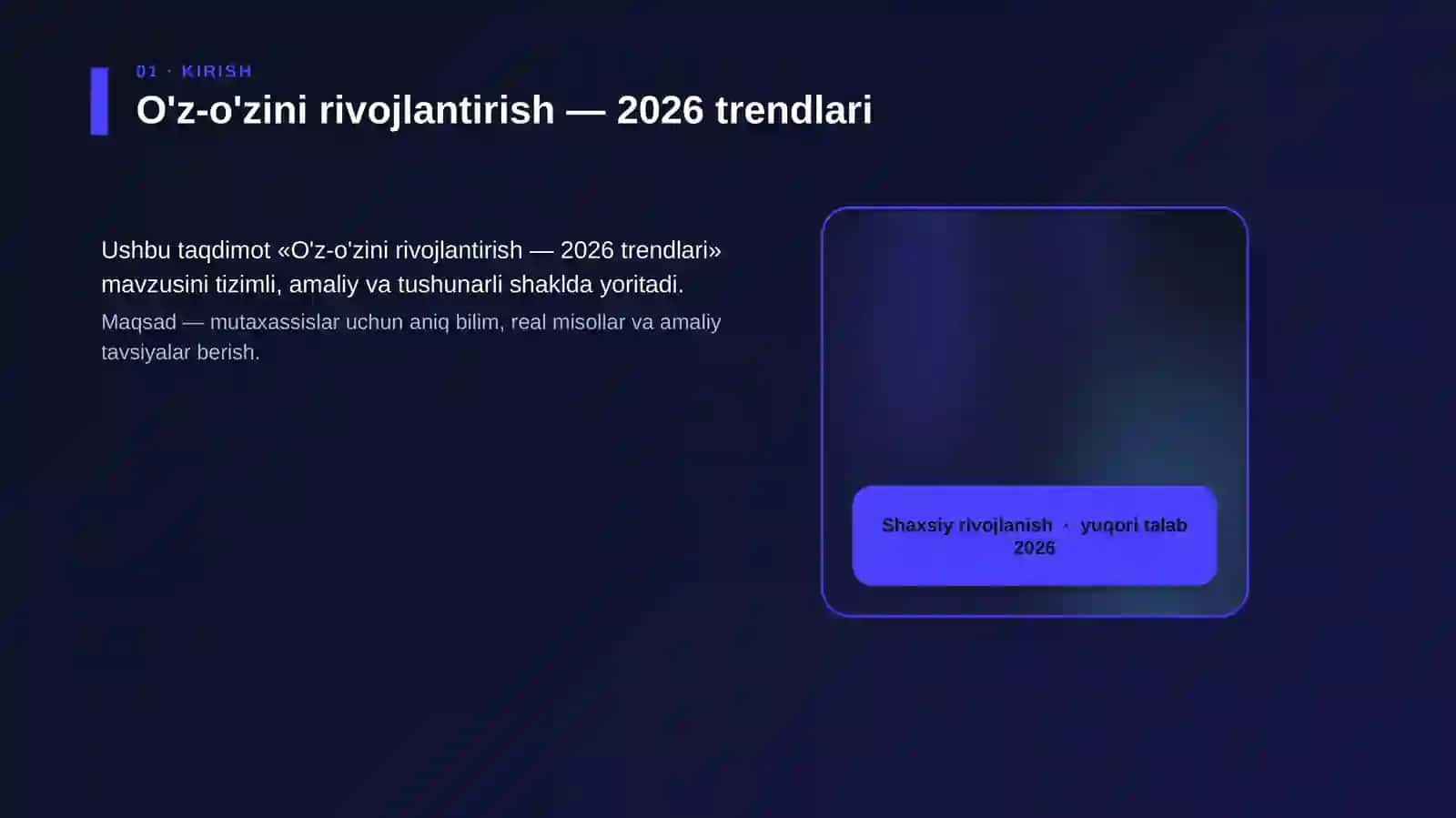 O'z-o'zini rivojlantirish — 2026 trendlari 4