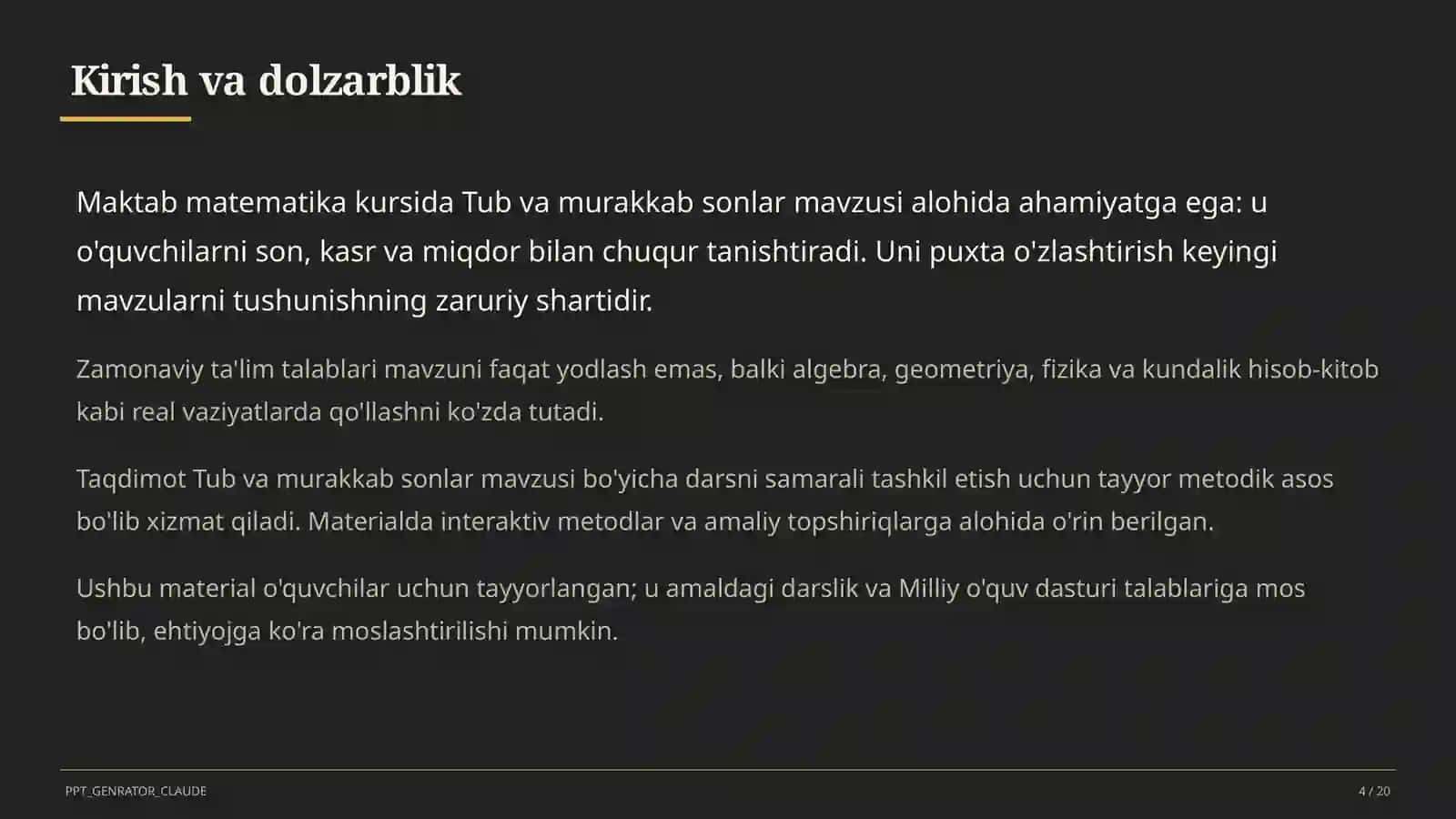 Tub va murakkab sonlar (5-sinf) 4