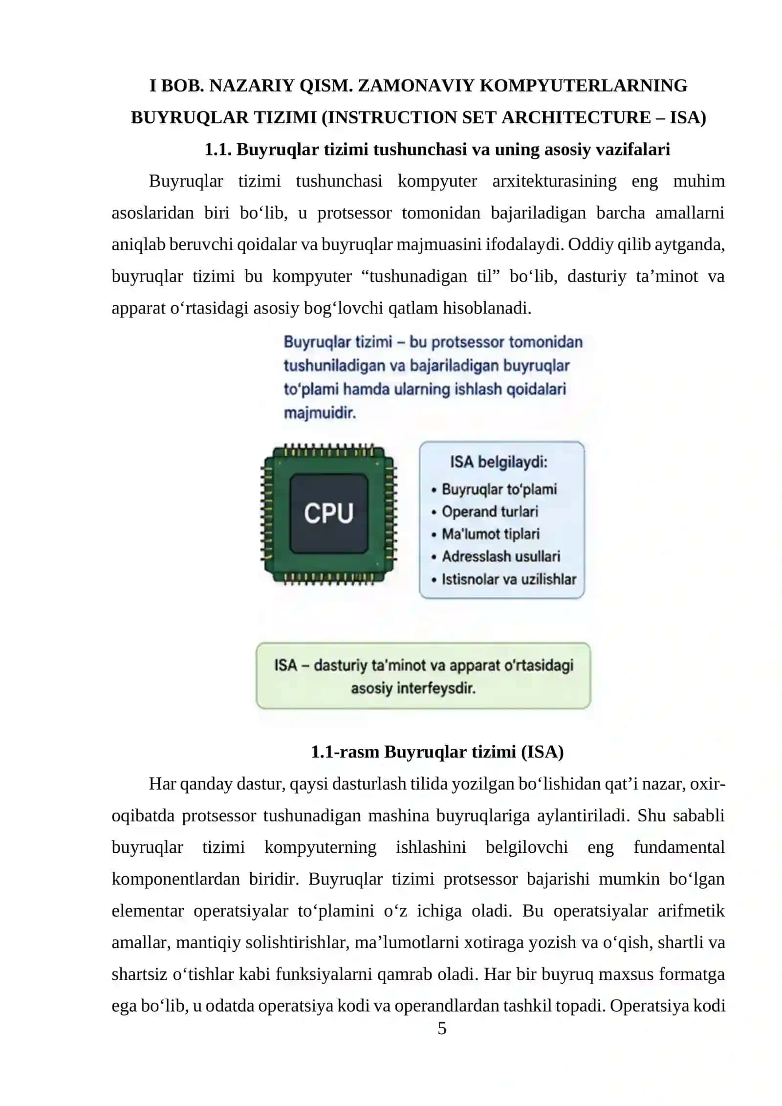 Zamonaviy kompyuterlaning buyruqlar tizimi. Buyruqlar tizimi arxitekturalarini tasniflash 4