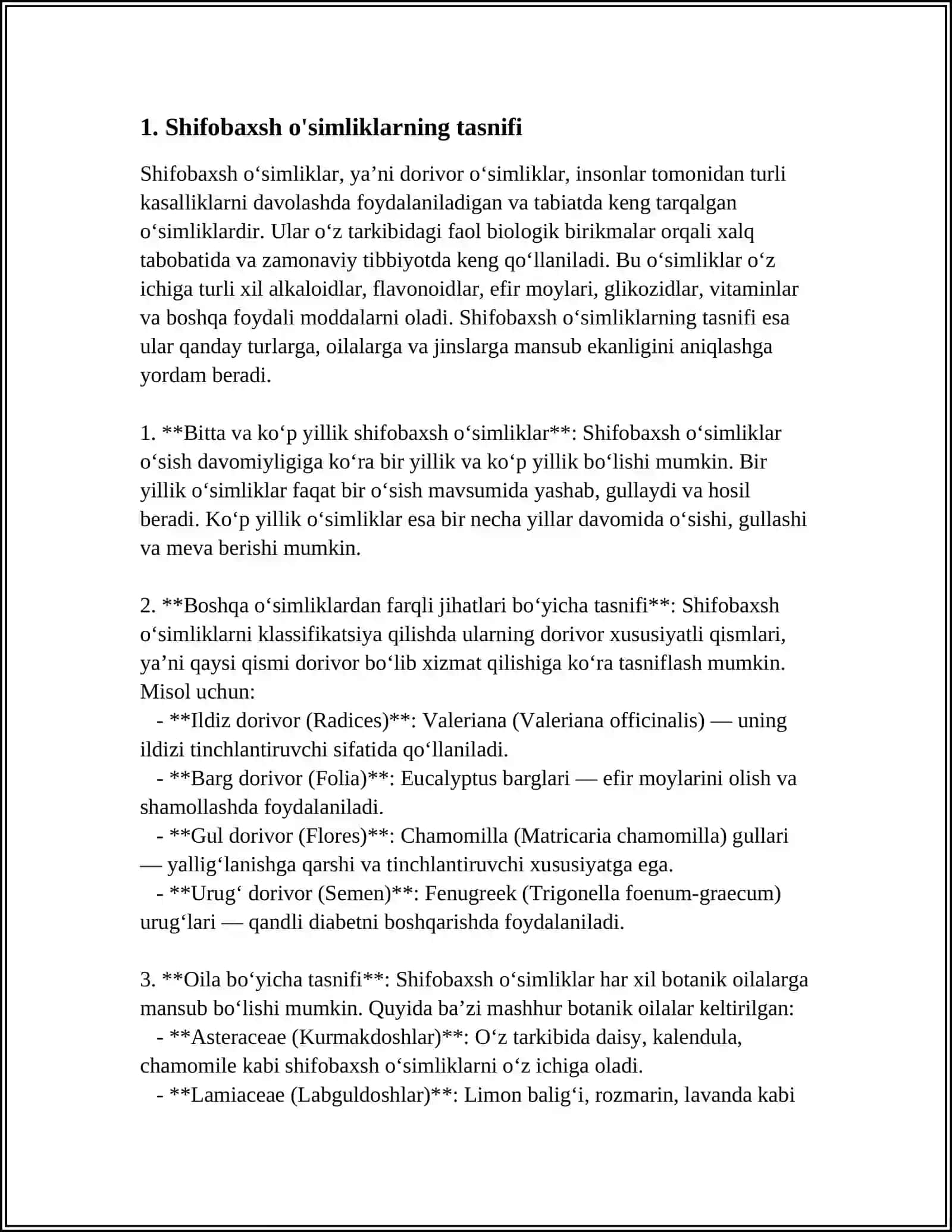 BUXORO VILOYATIDA TARQALGAN DORIVOR O'SIMLIKLAR 4
