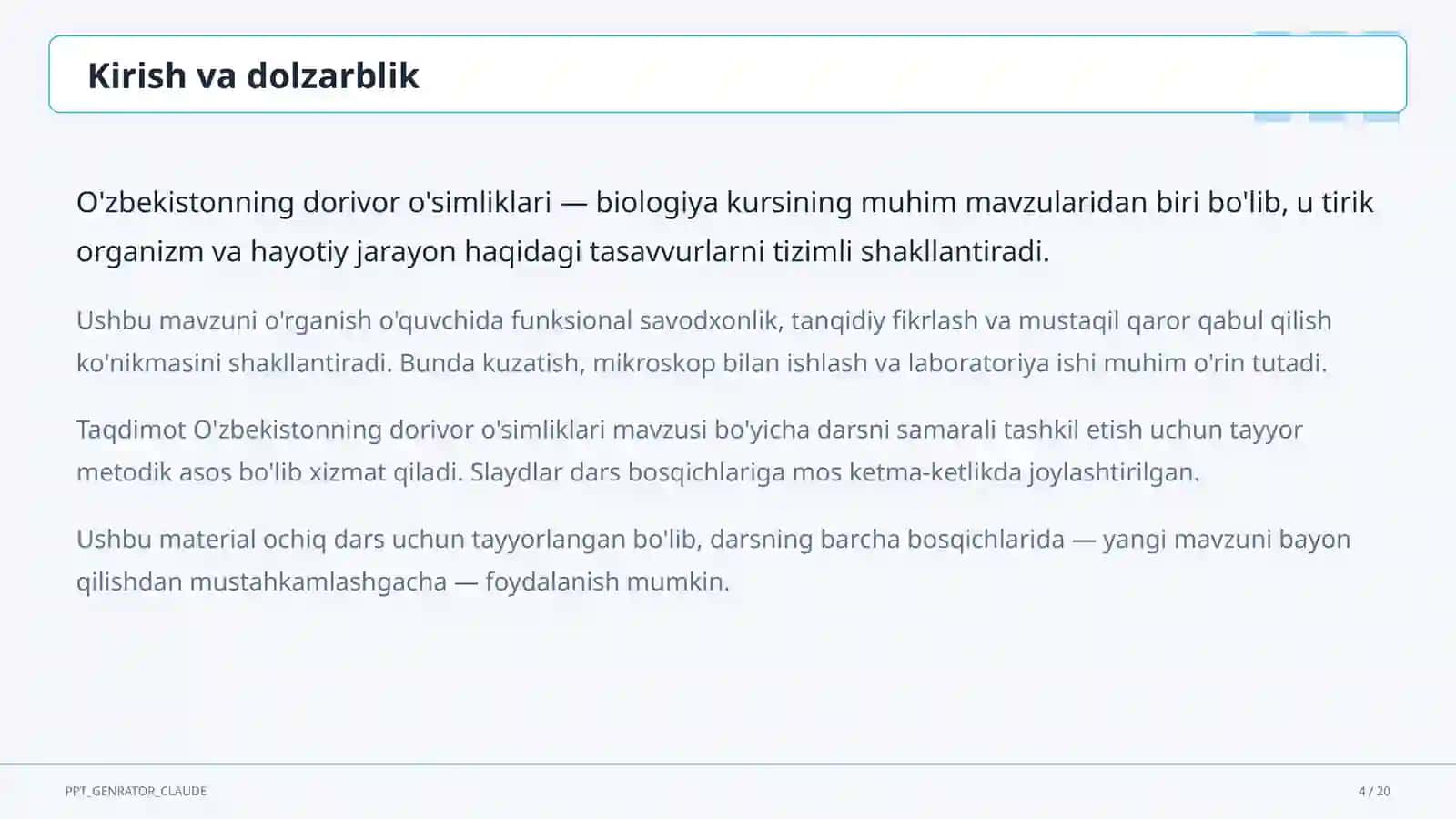 O'zbekistonning dorivor o'simliklari (6-sinf) 4