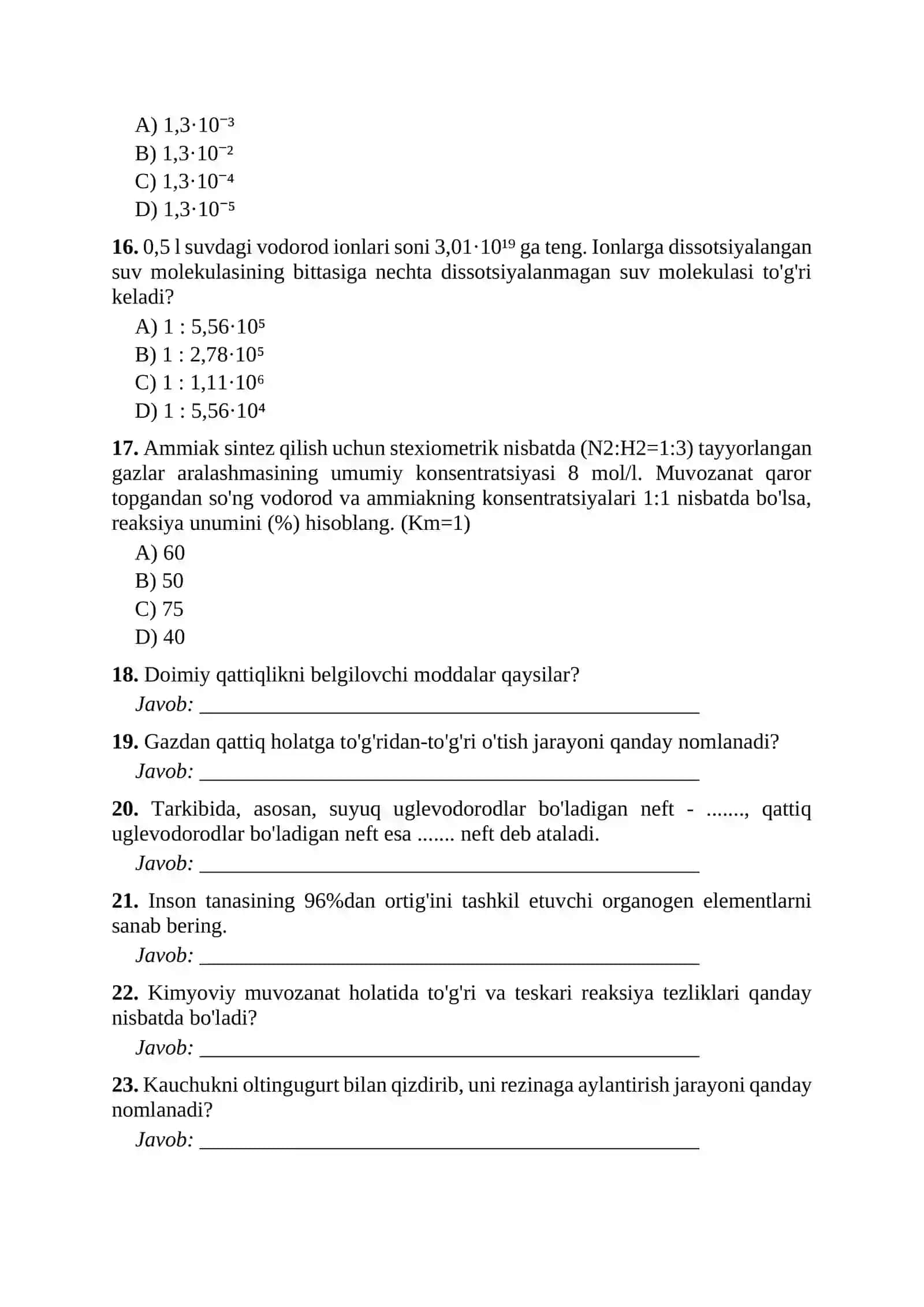 10-SINF KIMYO OLIMPIADA — TEST 2026 4