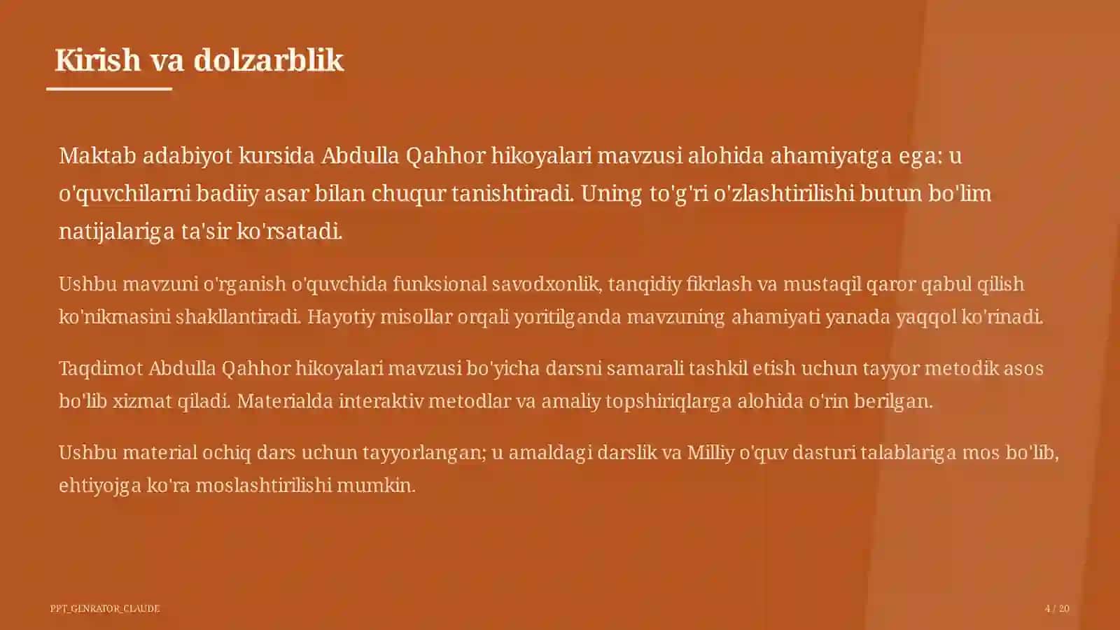 Abdulla Qahhor hikoyalari (8-sinf) 4