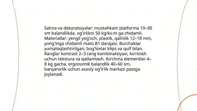Sujutli rólli óyinlarni sahnalashtirish markazlarda taʼlimiy faoliyatni tashkil etish markazi da taʼlimiy faoliyatni tashkil qilish jihozlari 4