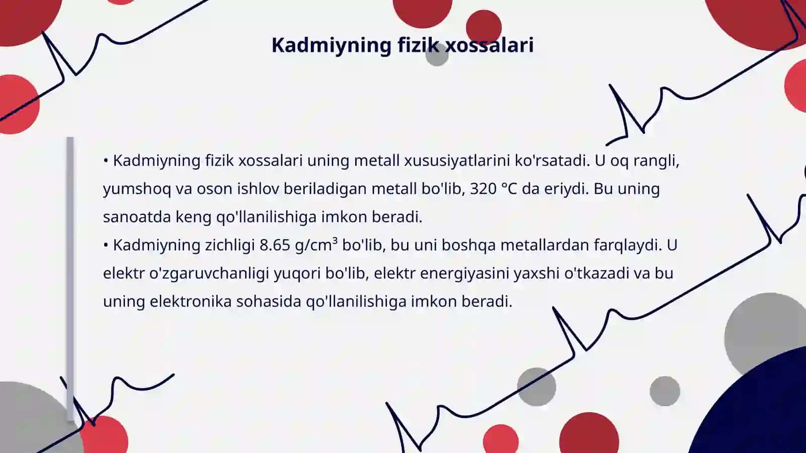 Kadmiyning olinishi va xossalari 4