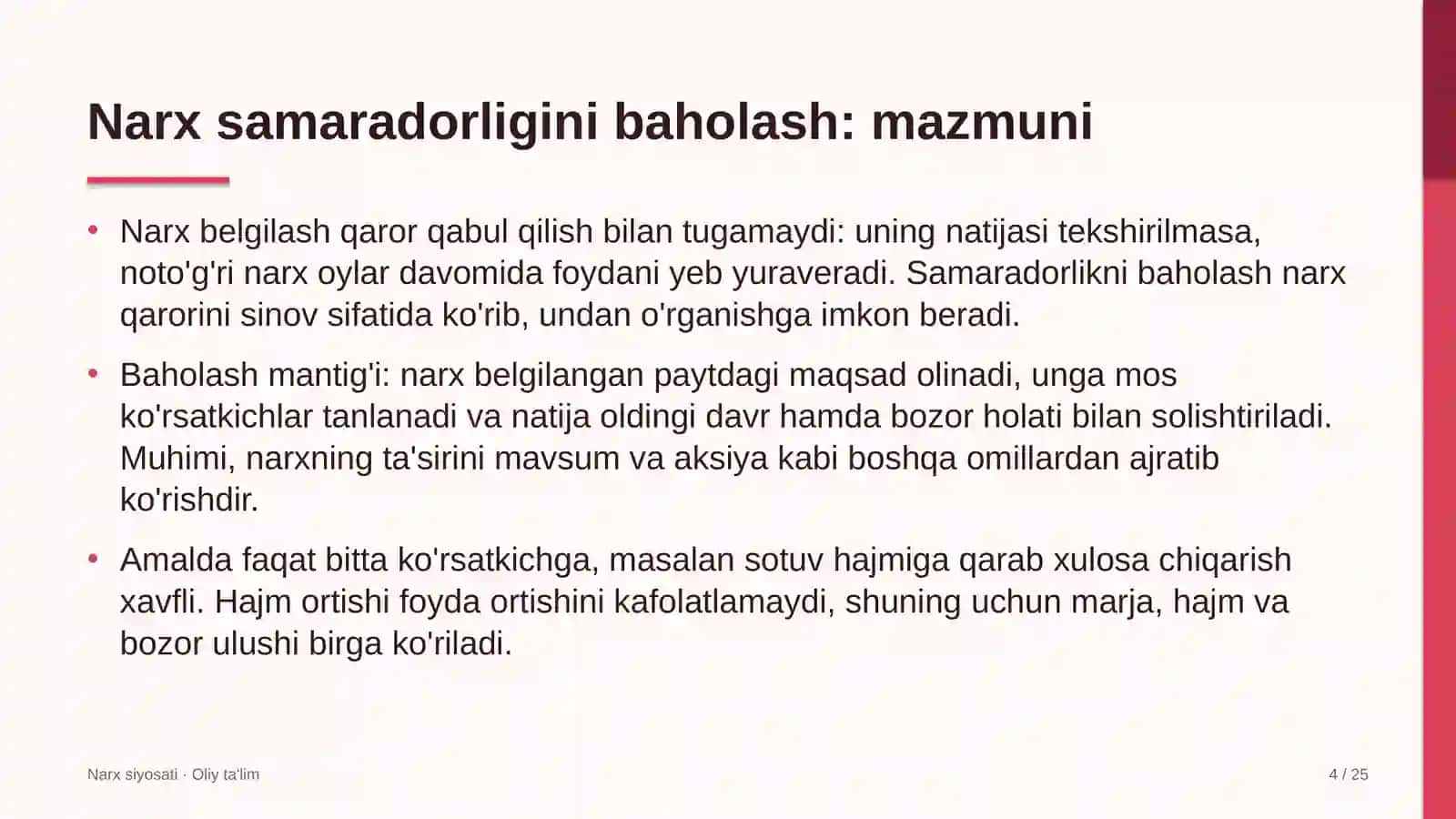 Blogerlik faoliyatida narx samaradorligini baholash 4