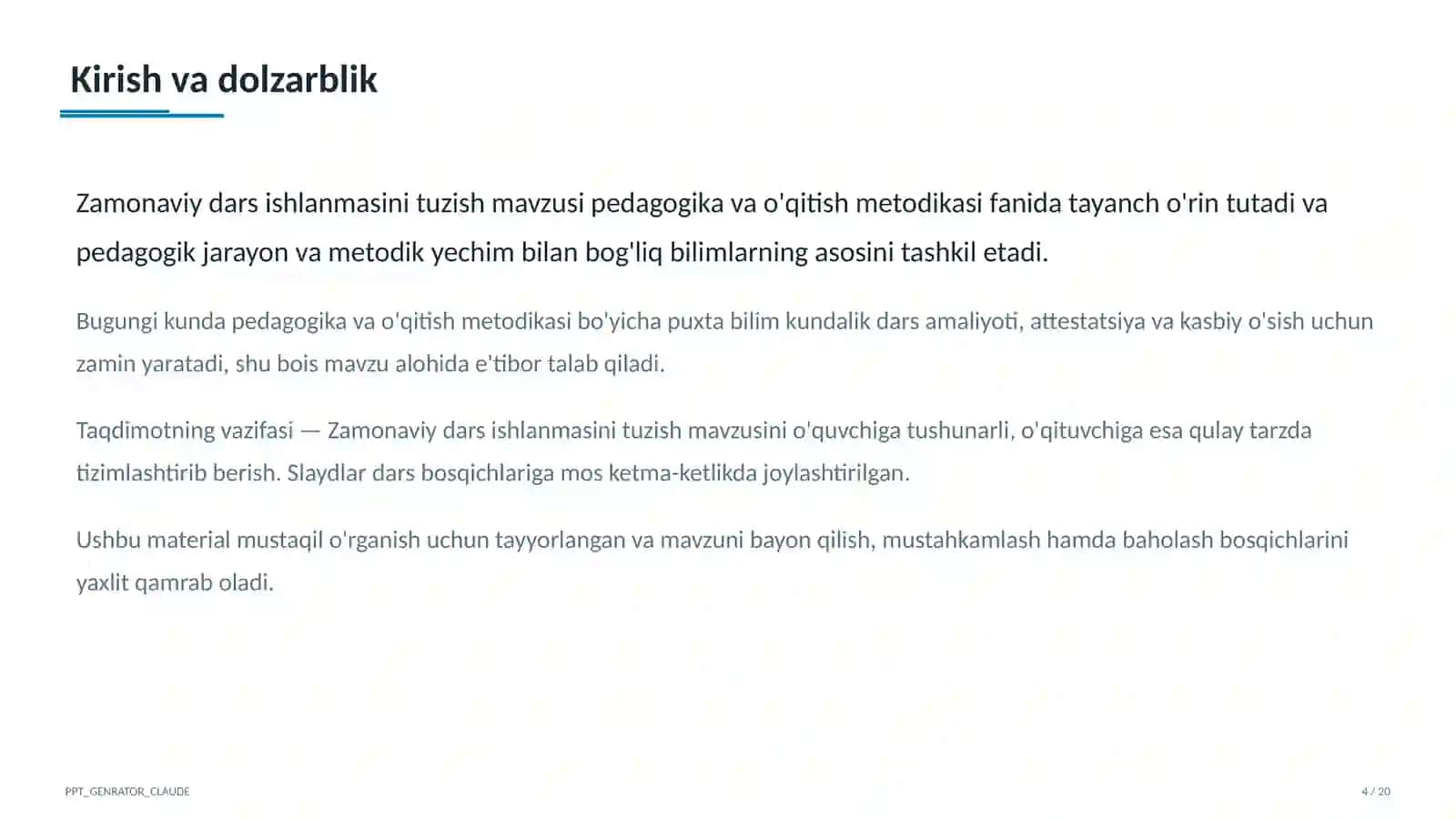 Zamonaviy dars ishlanmasini tuzish 4