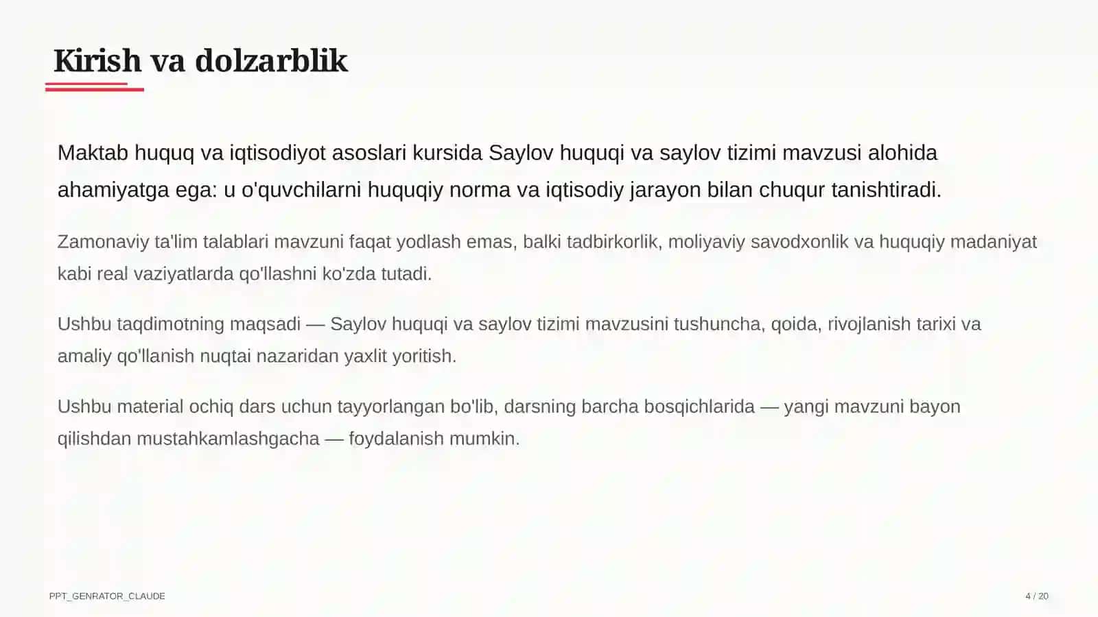 Saylov huquqi va saylov tizimi (10-sinf) 4